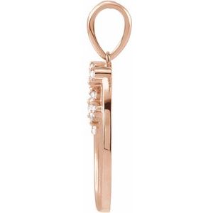 14K Rose Gold 1/8 CTW Natural Diamond Engravable Family Tree Pendant