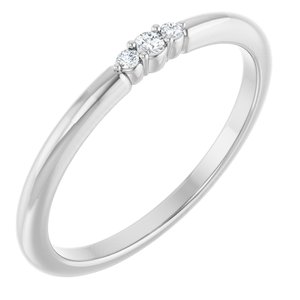 14K White Gold .03 CTW Natural Diamond Stackable Ring
