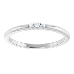 Platinum .04 CTW Natural Diamond Stackable Ring