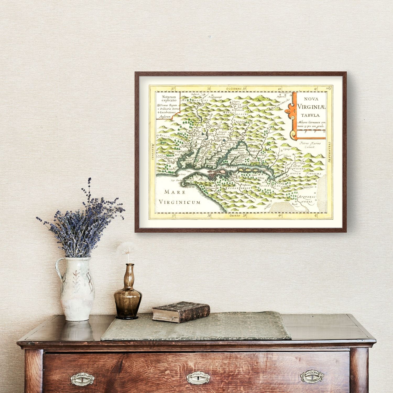 Vintage Map of Virginia 1630
