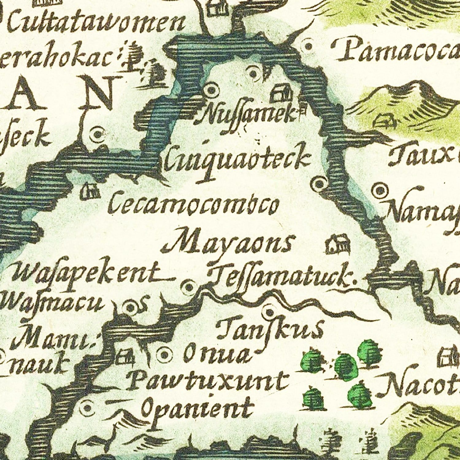 Vintage Map of Virginia 1630