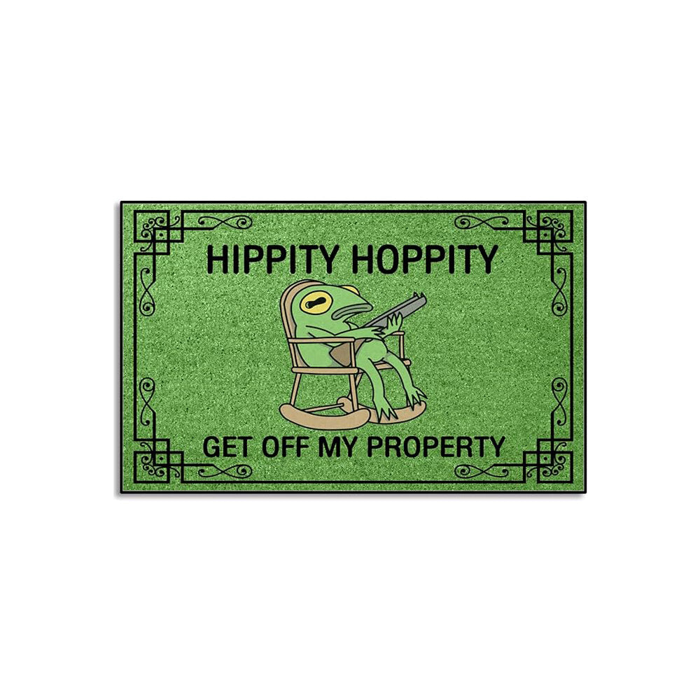 Hippity Hoppity Get Off My Property Funny Frog Low Profile Doormat