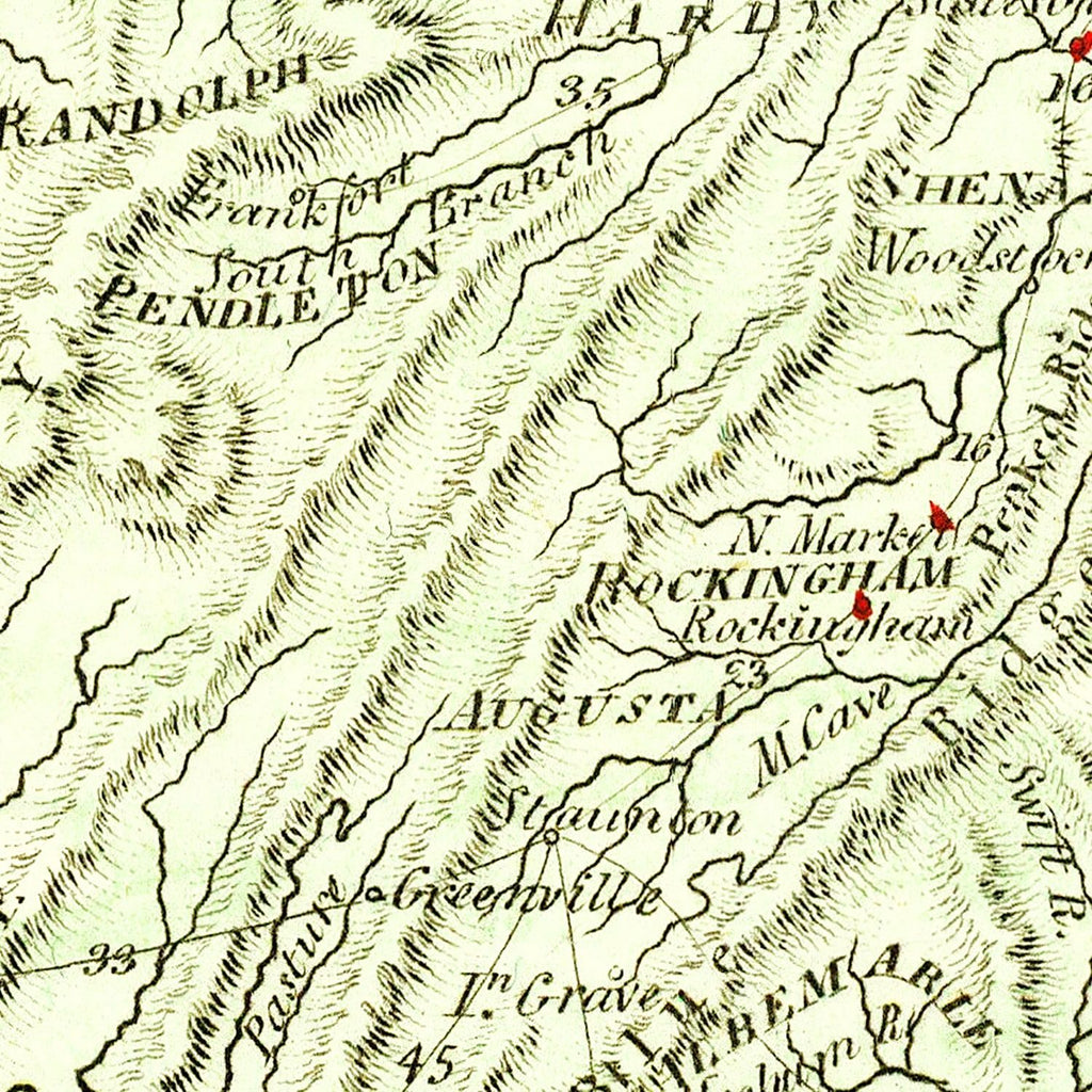 Vintage Map of Virginia 1804