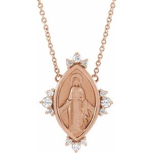 14K Rose Gold 1/5 CTW Natural Diamond Miraculous 18" Necklace