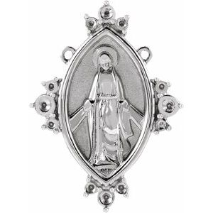14K White Gold Accented Miraculous Necklace Center
