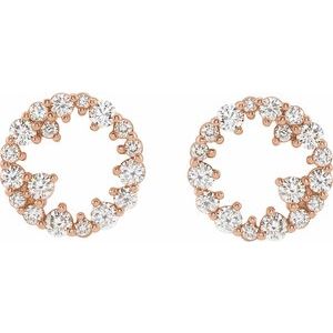 14K Rose Gold 1/2 CTW Natural Diamond Circle Earrings