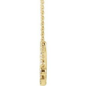 14K Yellow Gold 1/6 CTW Natural Diamond Love 18" Necklace
