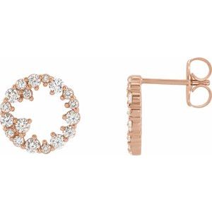 14K Rose Gold 1/2 CTW Natural Diamond Circle Earrings