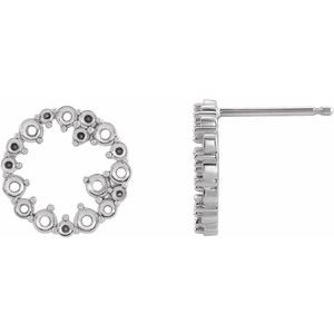 Sterling Silver Left Circle  Earring Mounting