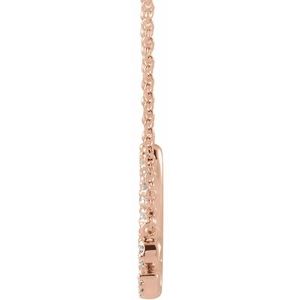 14K Rose Gold 1/6 CTW Natural Diamond Love 18" Necklace