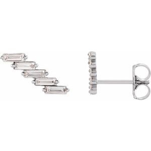 Platinum 1/4 CTW Natural Diamonds Ear Climbers