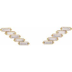 14K Yellow Gold 1/4 CTW Natural Diamonds Ear Climber