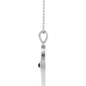 Platinum Natural Black Onyx & 1/6 CTW Natural Diamond Evil Eye 16-18" Necklace
