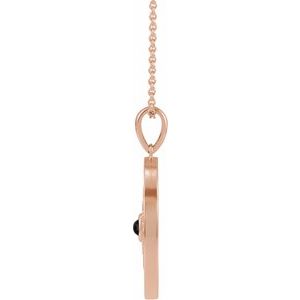 14K Rose Gold Natural Black Onyx & 1/6 CTW Natural Diamond Evil Eye 16-18" Necklace