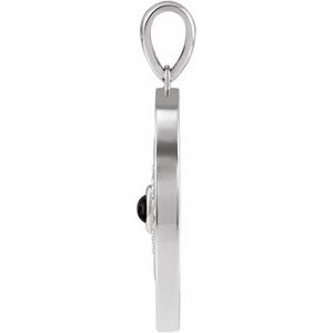Sterling Silver Natural Black Onyx & 1/6 CTW Natural Diamond Evil Eye Pendant