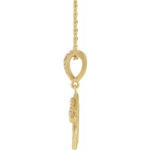 14K Yellow Gold Natural Ethiopian Opal & .08 CTW Natural Diamond Eye of Horus 16-18" Necklace