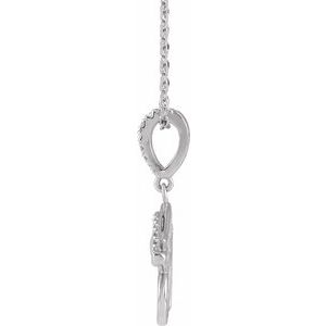 Sterling Silver Natural Ethiopian Opal & .08 CTW Natural Diamond Eye of Horus 16-18" Necklace