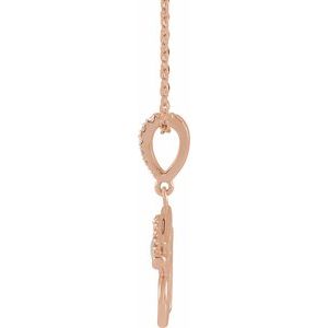 14K Rose Gold Natural Ethiopian Opal & .08 CTW Natural Diamond Eye of Horus 16-18" Necklace