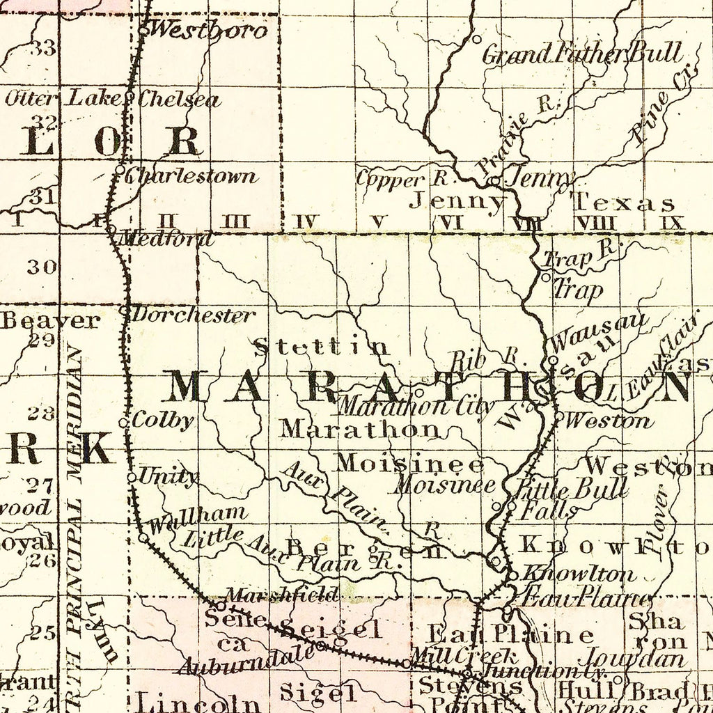 Vintage Map of Wisconsin 1878