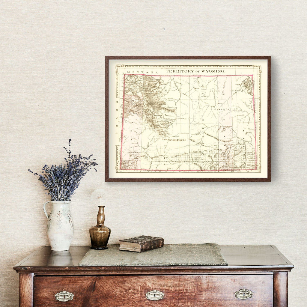 Vintage Map of Wyoming 1880