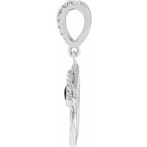 Platinum Natural Black Onyx & .08 CTW Natural Diamond Eye of Horus Pendant