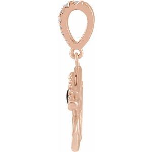14K Rose Gold Natural Black Onyx & .08 CTW Natural Diamond Eye of Horus Pendant