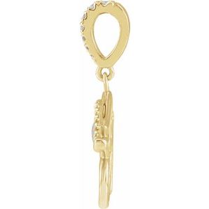 14K Yellow Gold Natural Ethiopian Opal & .08 CTW Natural Diamond Eye of Horus Pendant