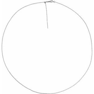 14K White 1.1 mm Adjustable Threader Cable 16-22" Chain