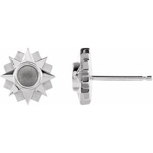 Sterling Silver 3.25 mm Round Sun Earring Mounting