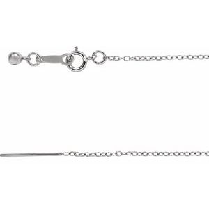 Sterling Silver 1.1 mm Adjustable Threader Cable 16-22" Chain
