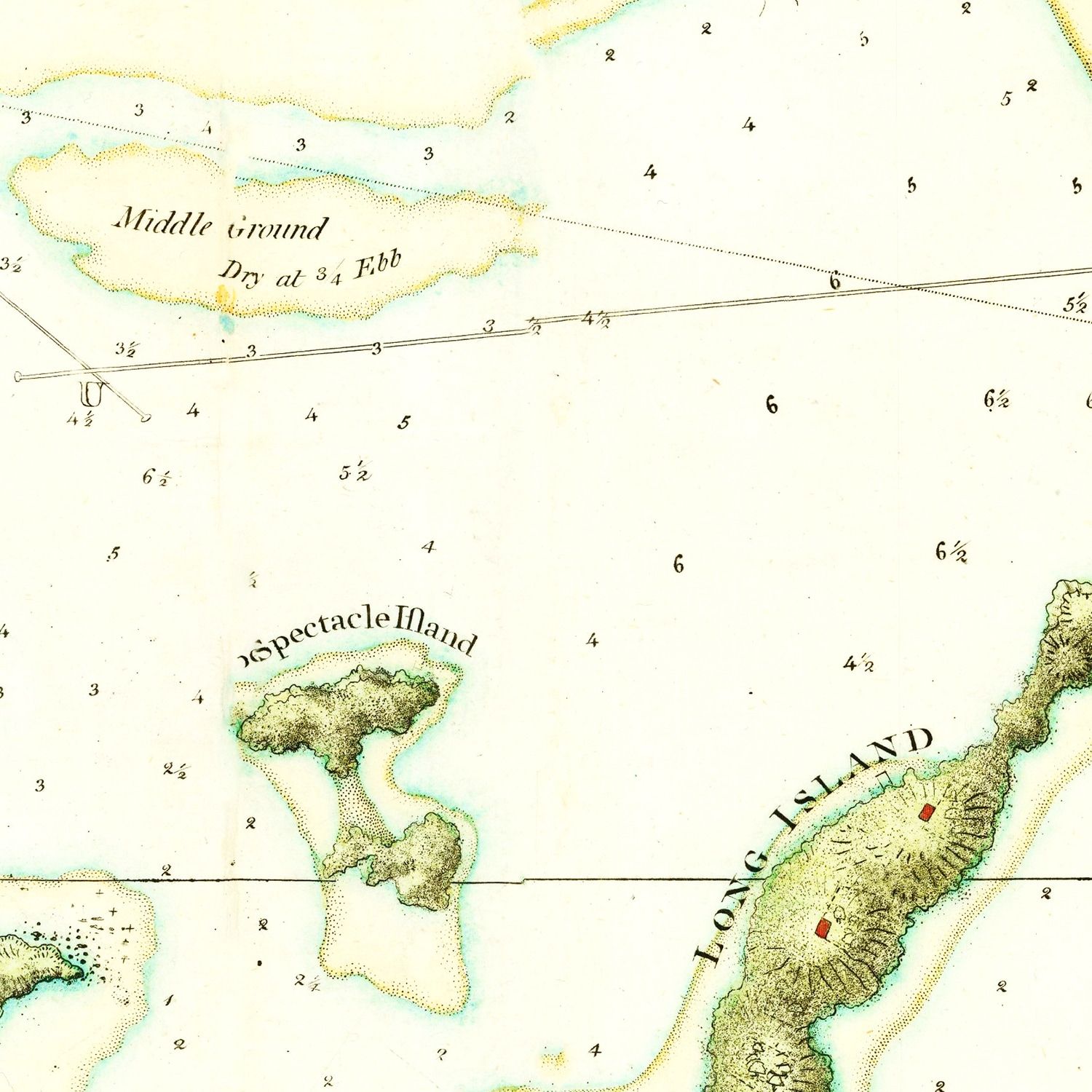 Vintage Boston Harbor Map 1775