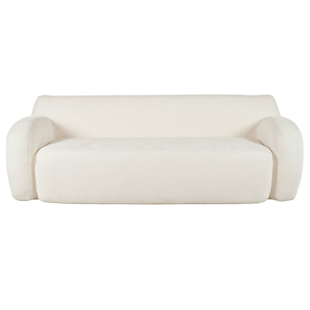 U_Style 81.5' Minimalist Compression Sofa, Curved Design, 3-Seater Casual Sofa for Living Rooms, Bedrooms, and Apartments