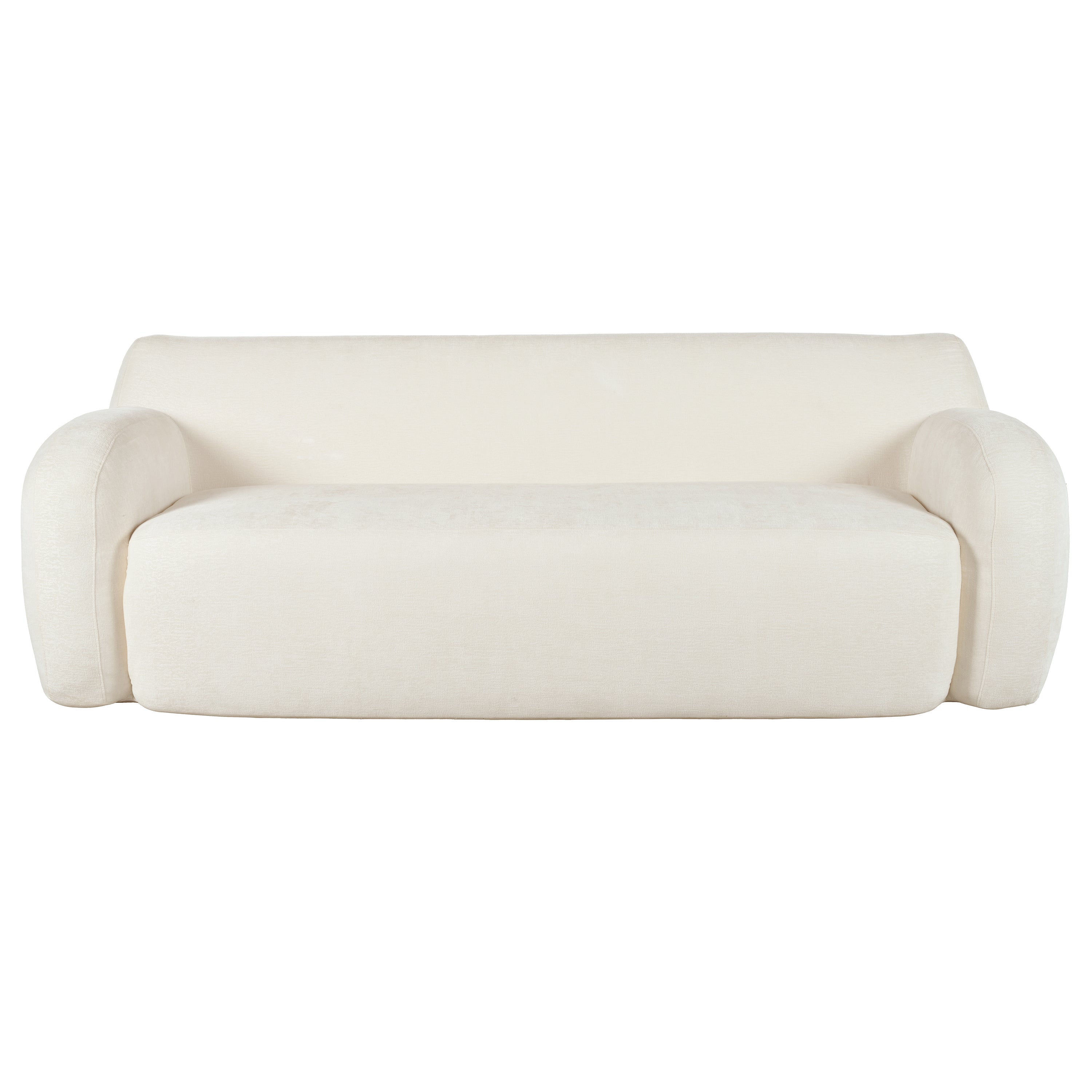 U_Style 81.5' Minimalist Compression Sofa, Curved Design, 3-Seater Casual Sofa for Living Rooms, Bedrooms, and Apartments