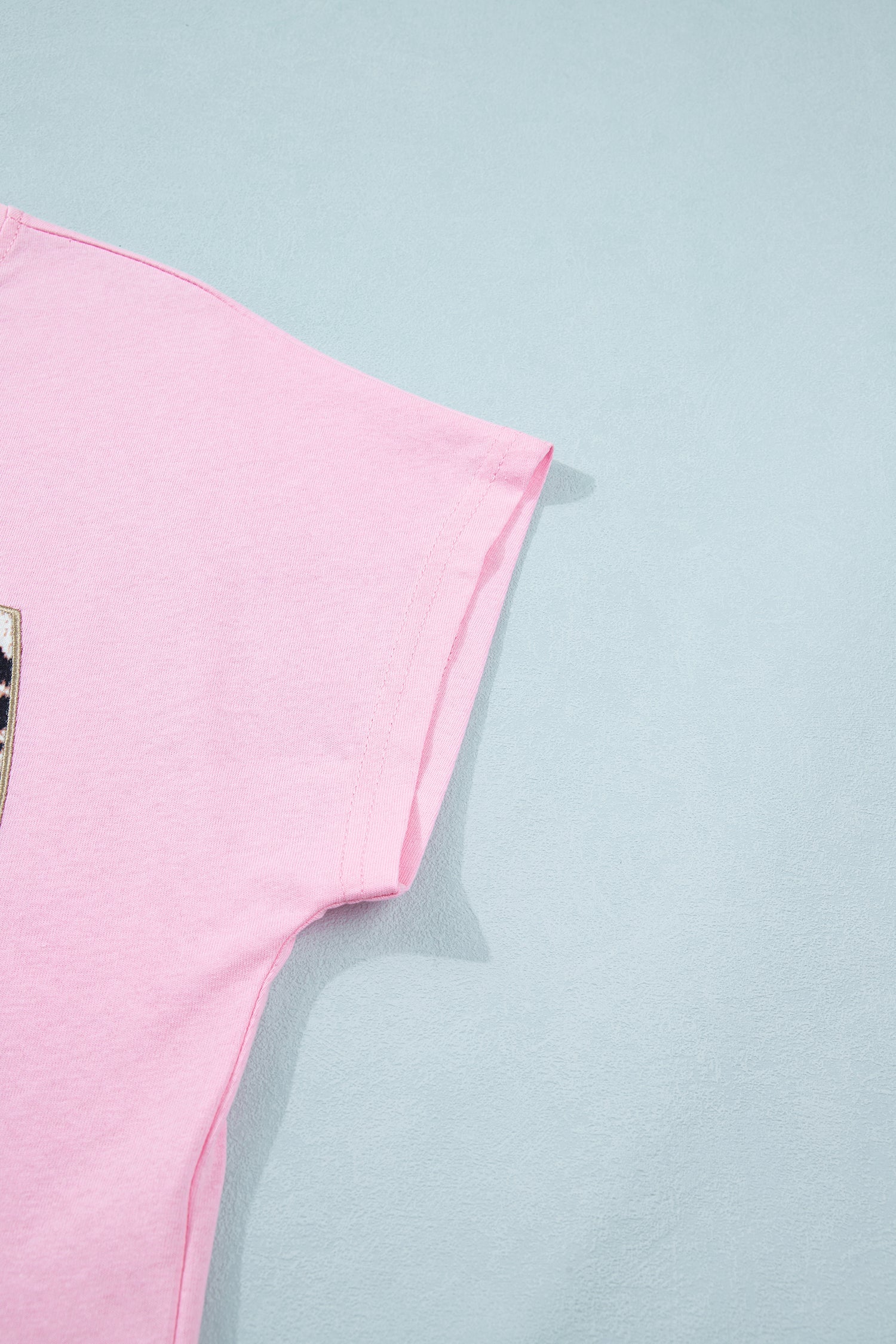 Leopard Bow Embroidered Short Sleeve T-Shirt