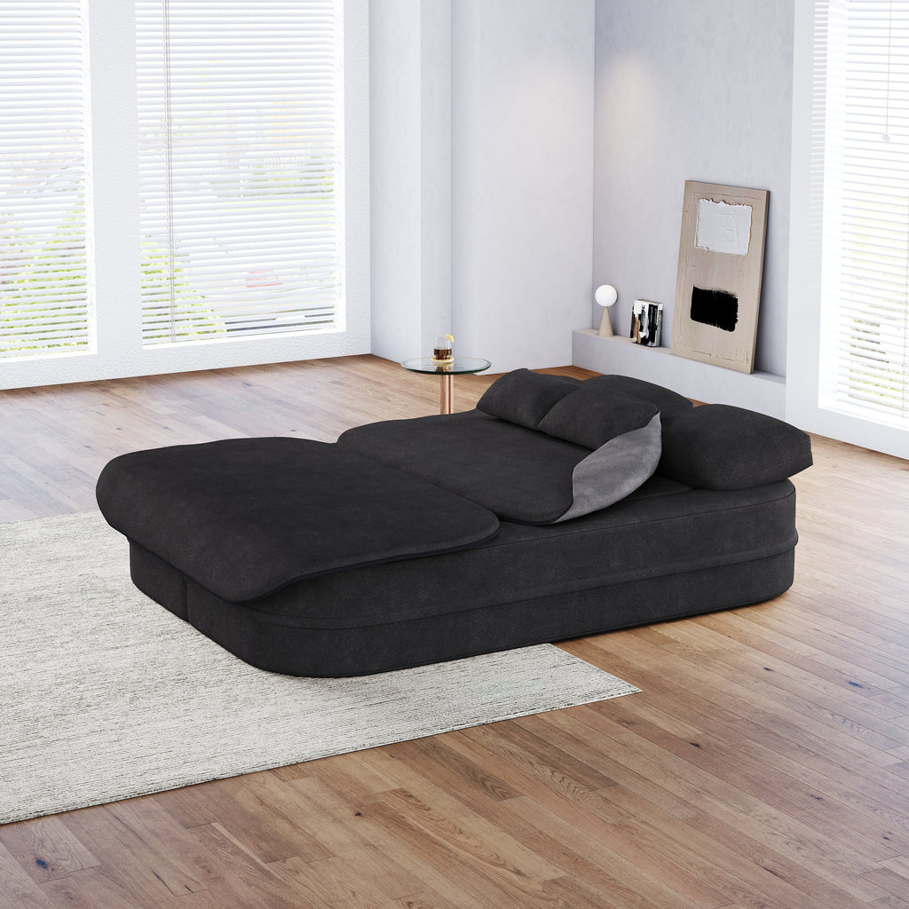 75''2-in-1 Foldable Sofa,Convertible Sleeper Foam Sofa Bed with Multi Functional Blanket, Chenille Floor folding sofa bed,  Floor Sofa Lounge Sofa for Living Room Bedroom Lounge Studio