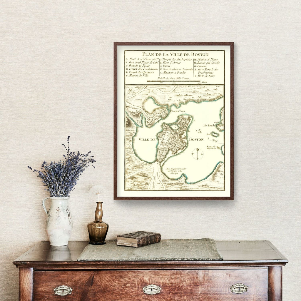 Vintage Map of Boston, Massachusetts 1764