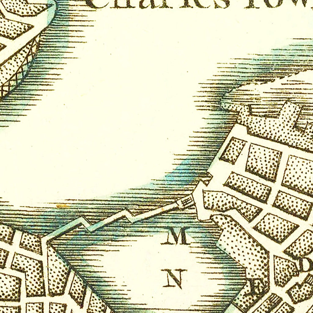Vintage Map of Boston, Massachusetts 1764