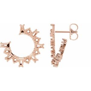 14K Rose Gold Front-Facing Left Hoop Earring Mounting
