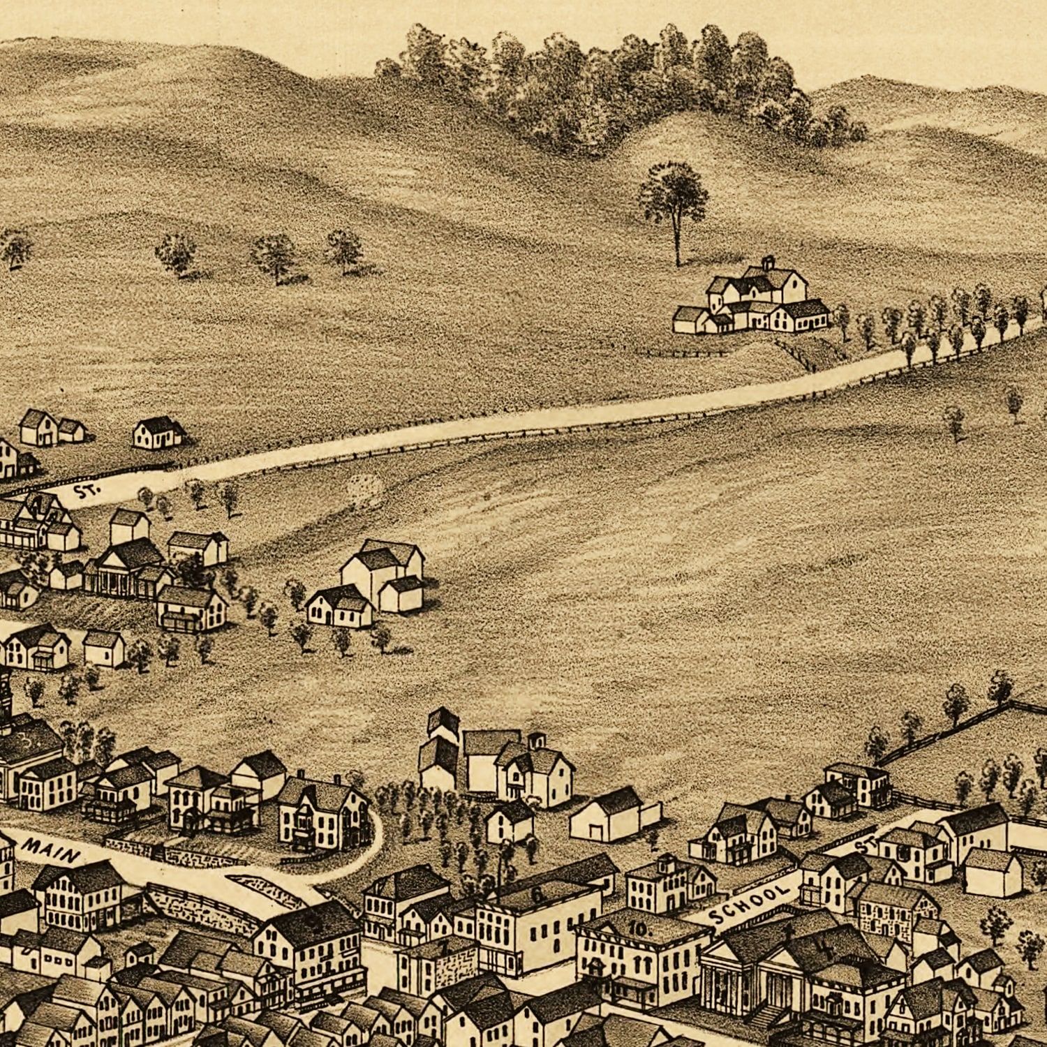 Vintage Map of Newport, New York 1890