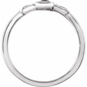 Sterling Silver Natural Black Onyx & .04 CTW Natural Diamond Ankh Cross Ring