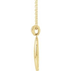 14K Yellow Gold 1/6 CTW Natural Diamond Beaded 16-18" Necklace