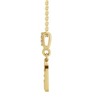 14K Yellow Gold 1/10 CTW Natural Diamond Crescent Moon 16-18" Necklace