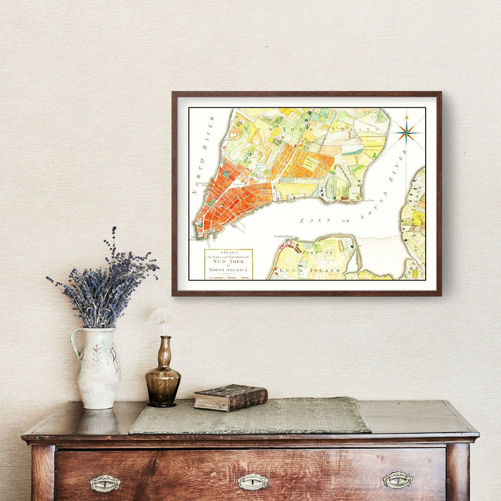 Vintage Map of New York City, New York 1776