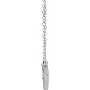 14K White Gold .03 CT Natural Diamond Star of David 16" Necklace