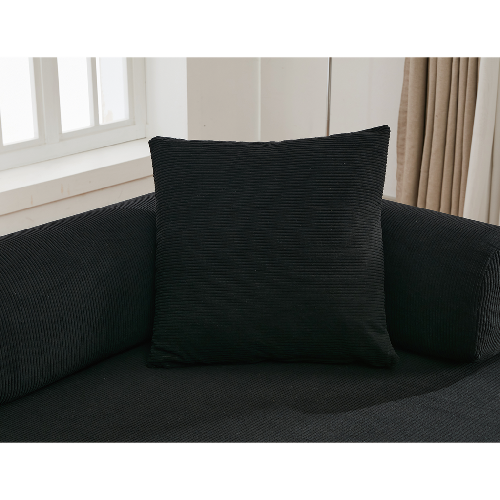 [NEW ARRIVED] [VIDEO PROVIDED] 78.5' Folding Convertible Out Sleeper Sofa Bed,4-in-1 DIY Combination Convertible Sofa,3 seat, Folding  Sofa, King Size , Bedroom,Apartment,Corduroy,Black