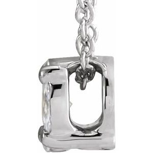 14K White Gold 1/6 CTW Natural Diamond Cluster 16-18" Necklace