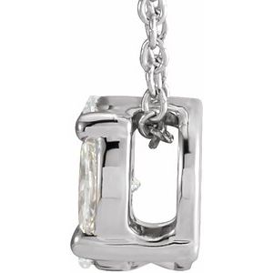 14K White Gold 1/3 CTW Natural Diamond Cluster 16-18" Necklace