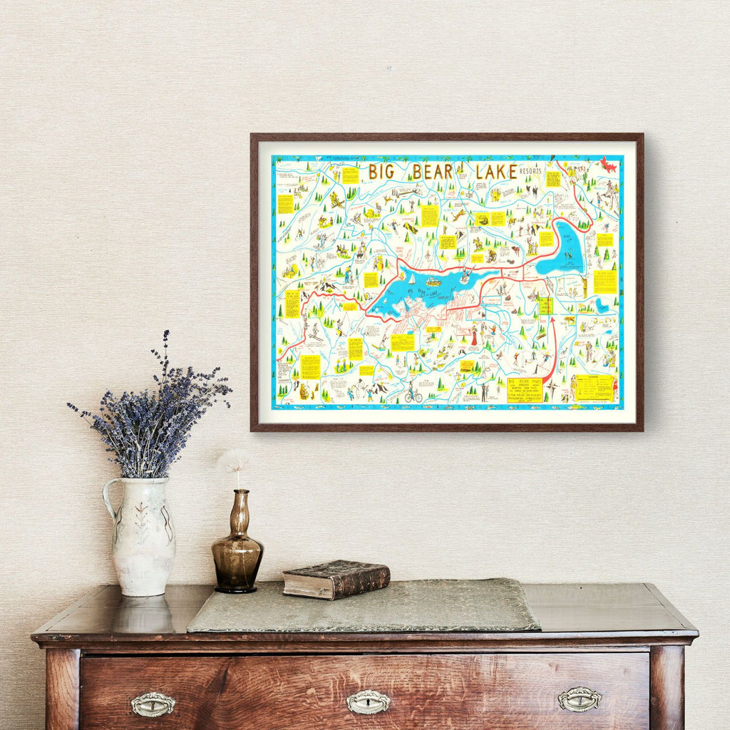 Vintage Big Bear Lake Souvenir Map 1947