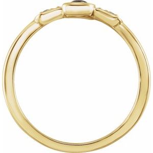14K Yellow Gold Natural Black Onyx & .04 CTW Natural Diamond Ankh Cross Ring