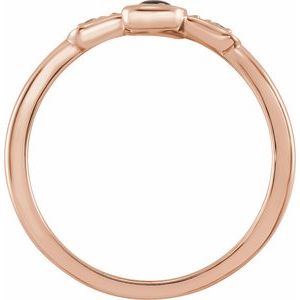 14K Rose Gold Natural Black Onyx & .04 CTW Natural Diamond Ankh Cross Ring
